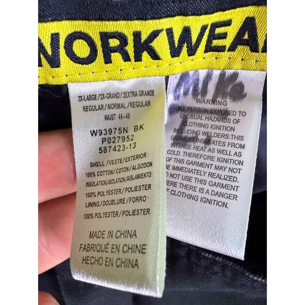 Walls Work Wear Mens Bib Insulated‎ Overalls Black Size 2XL Regular